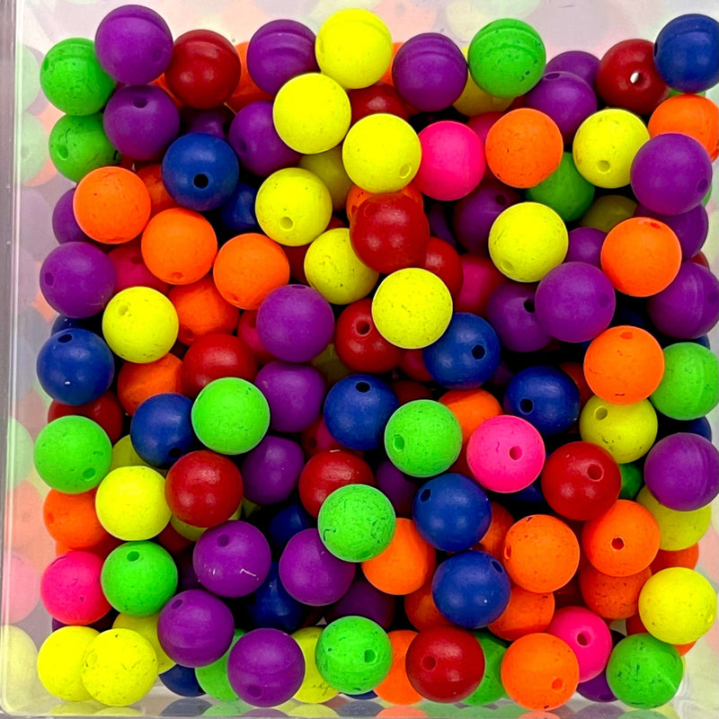 10mm Acrylic Beads, Assorted Acrylic Beads, 50 Gr Pack-Approx 100 Beads