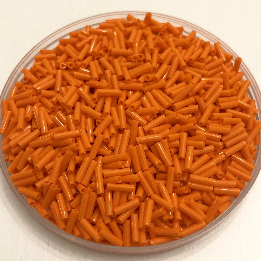 Miyuki Bugles size 6mm 0406 Opaque Orange 10 grams.