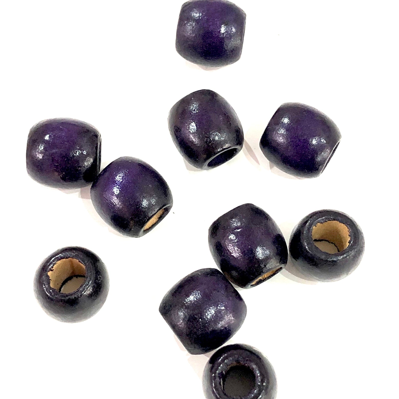 Large Hole Wooden Beads 16x15mm 10 Pieces in a pack