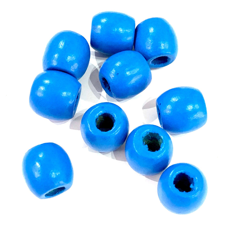 Large Hole Wooden Beads 16x15mm 10 Pieces in a pack