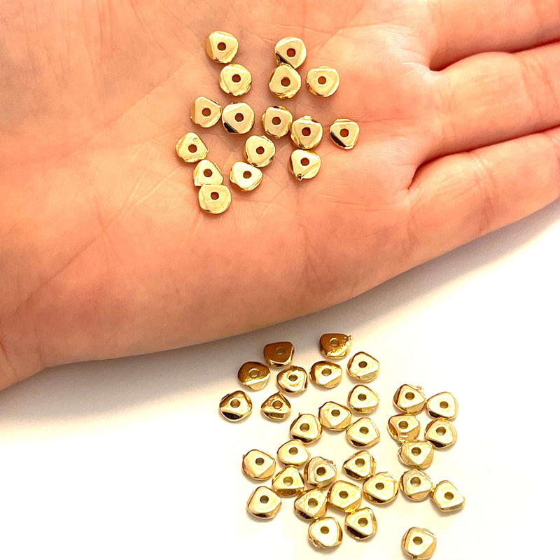 24Kt Shiny Gold Plated 6mm Brass Spacers, 24Kt Shiny Gold Plated 6mm Brass Charms