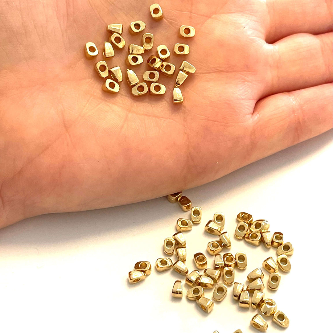 10 pcs 24Kt Shiny Gold Plated 5mm Spacer Charms, 24Kt Shiny Gold Plated Brass Spacers