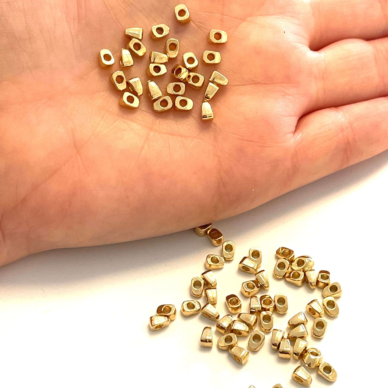 10 pcs 24Kt Shiny Gold Plated 5mm Spacer Charms, 24Kt Shiny Gold Plated Brass Spacers