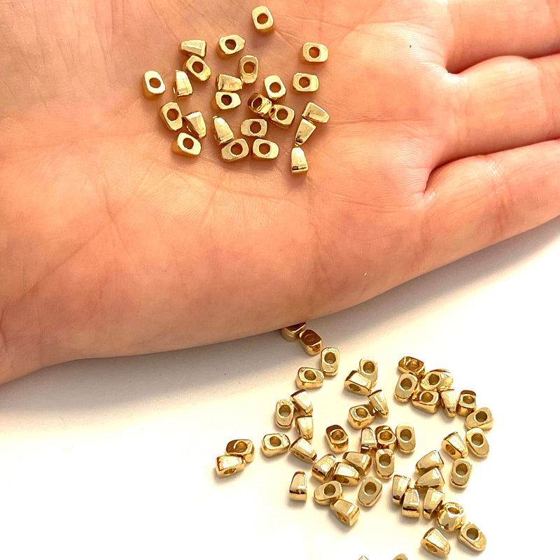10 pcs 24Kt Shiny Gold Plated 5mm Spacer Charms, 24Kt Shiny Gold Plated Brass Spacers£2