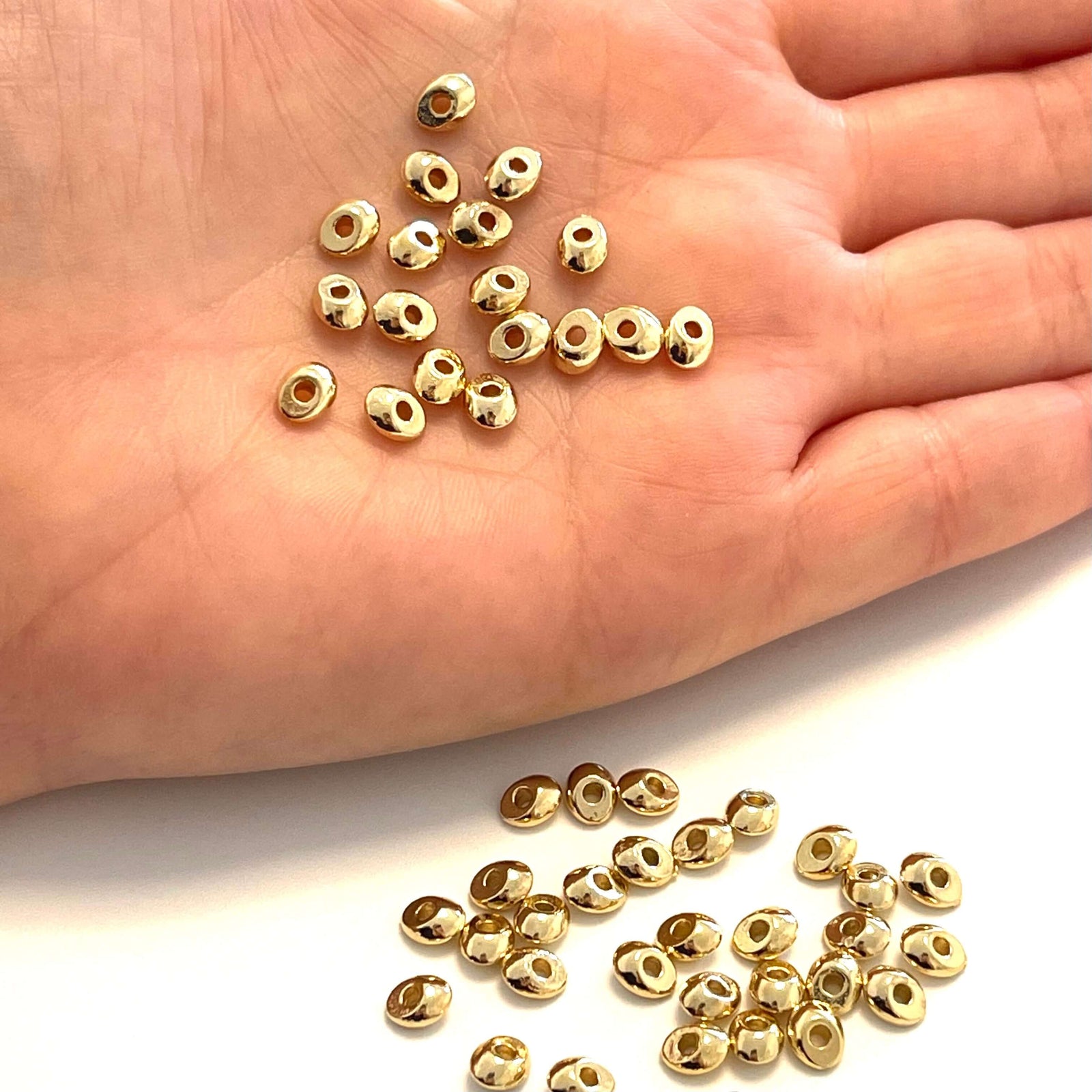 10 pcs 24Kt Shiny Gold Plated Spacer Charms, 24Kt Shiny Gold Plated Brass Spacers