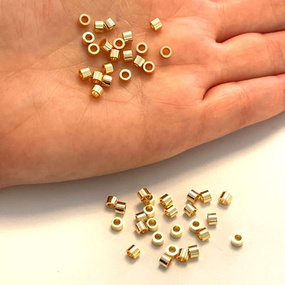24Kt Gold Plated 4mm Rondelle Spacers, 25 pcs in a pack£2