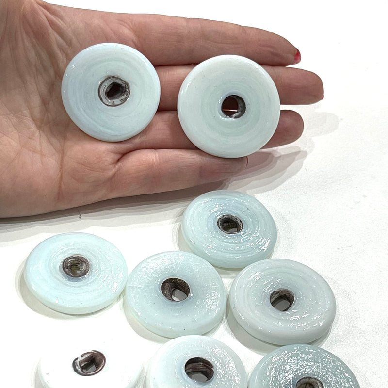 Türkische handgefertigte große Ringperlen aus Glas, 3 Perlen in einer Packung