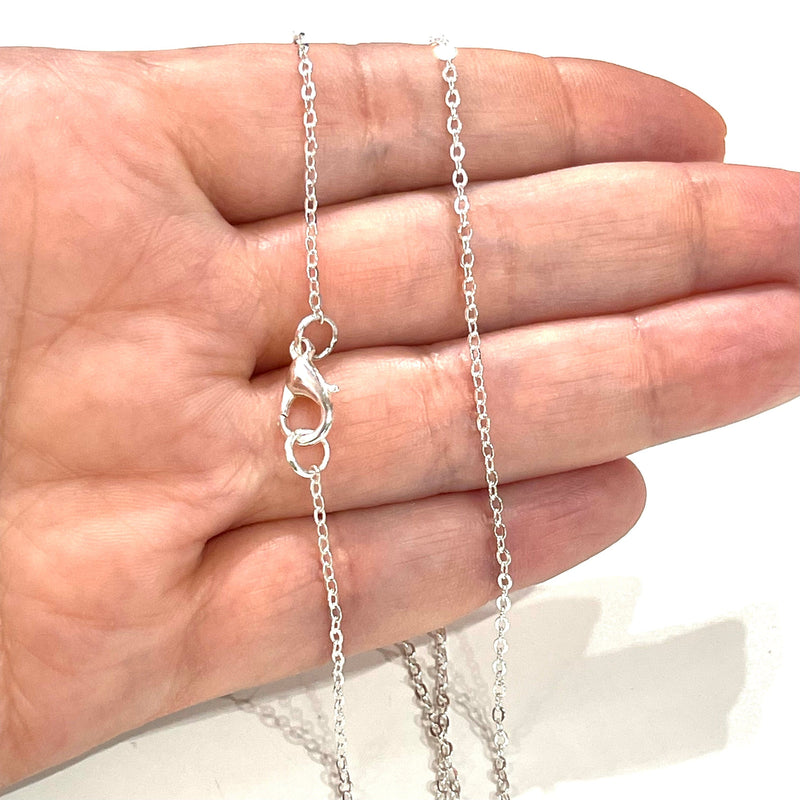 Silver Plated Necklace Chain, Silver Plated Ready Necklace, 15-16-17-18-19-20 Inches Ready Necklace