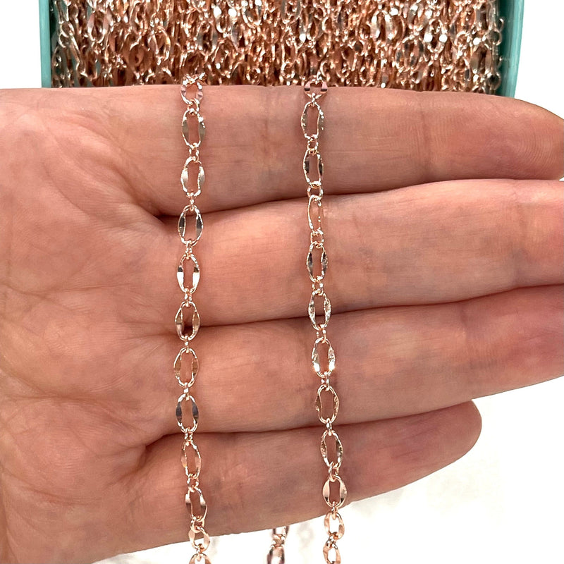 Rose Gold Plated Brass Chain, 6x3 mm Rose Gold Plated Chain,