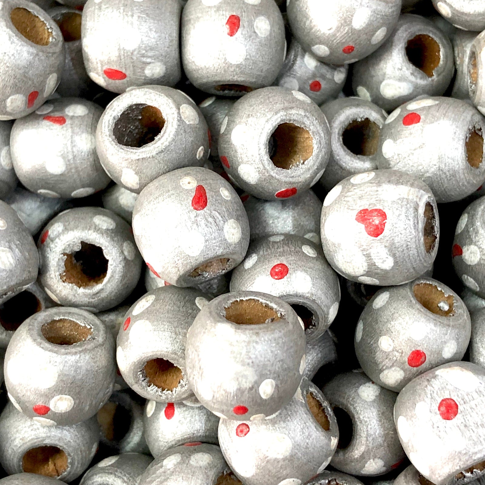 Large Hole Wooden Beads 13x12mm 20 Pieces in a pack