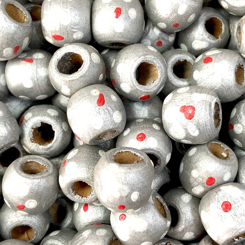 Perles en bois à gros trous 13x12mm 20 pièces dans un paquet