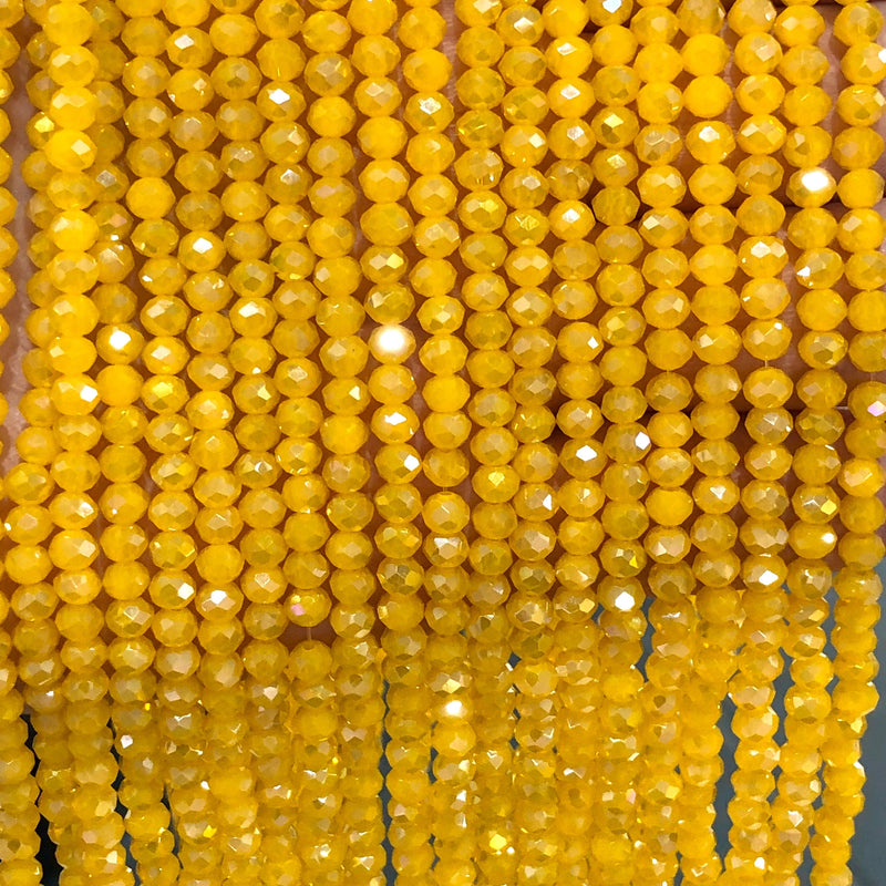 Crystal faceted rondelle - 150 pcs -4 mm - full strand - PBC4C27 £1.5