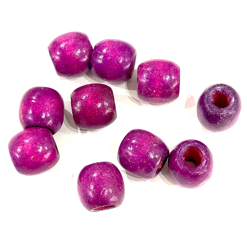 Large Hole Wooden Beads 16x15mm 10 Pieces in a pack