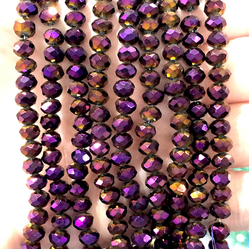 Crystal faceted rondelle - 100 pcs - 6mm - full strand - PBC6C38 £1.5