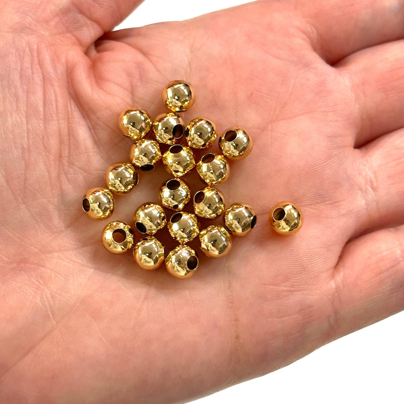 24Kt Shiny Gold Plated 7mm Spacer Balls, 20 pieces in a pack,