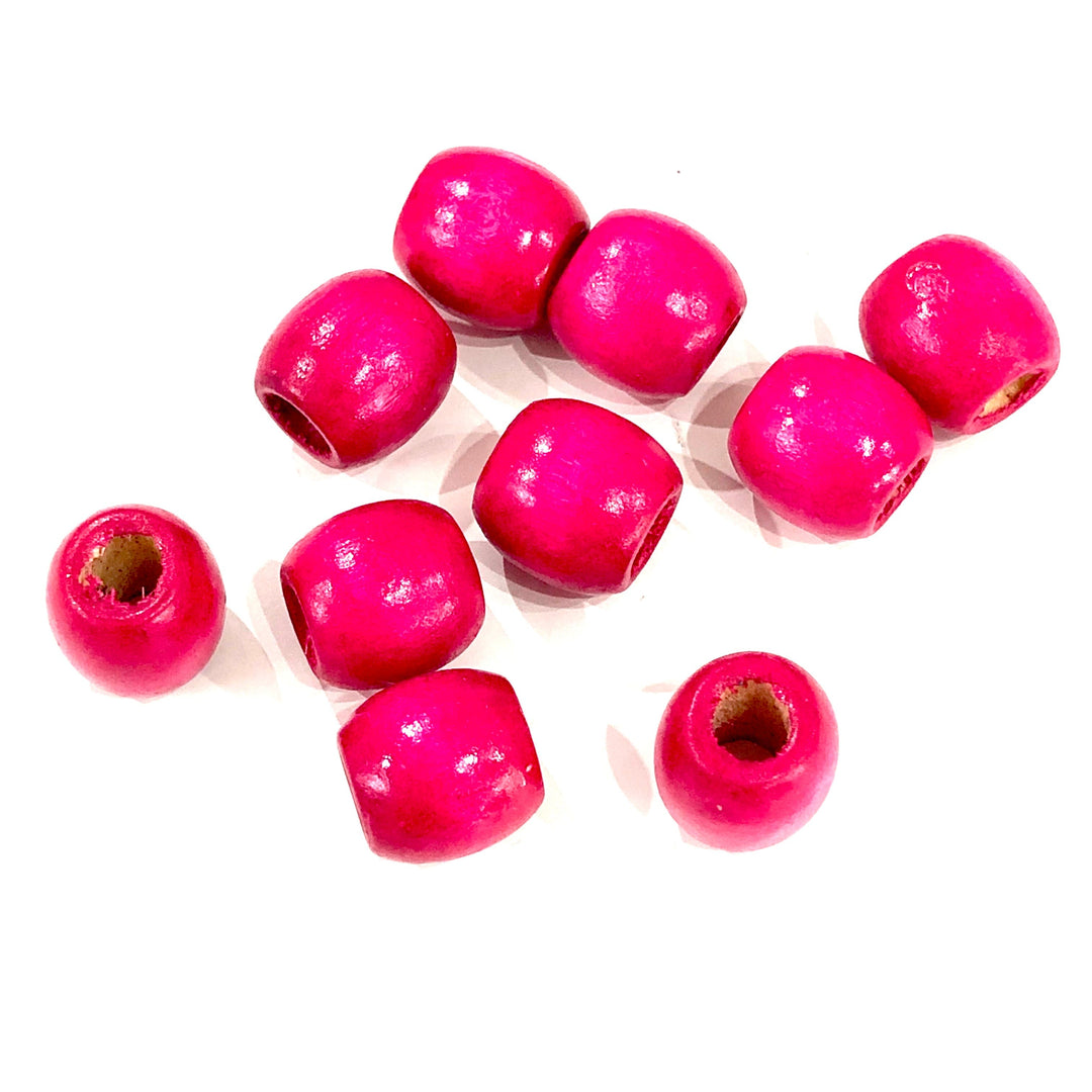 Large Hole Wooden Beads 16x15mm 10 Pieces in a pack