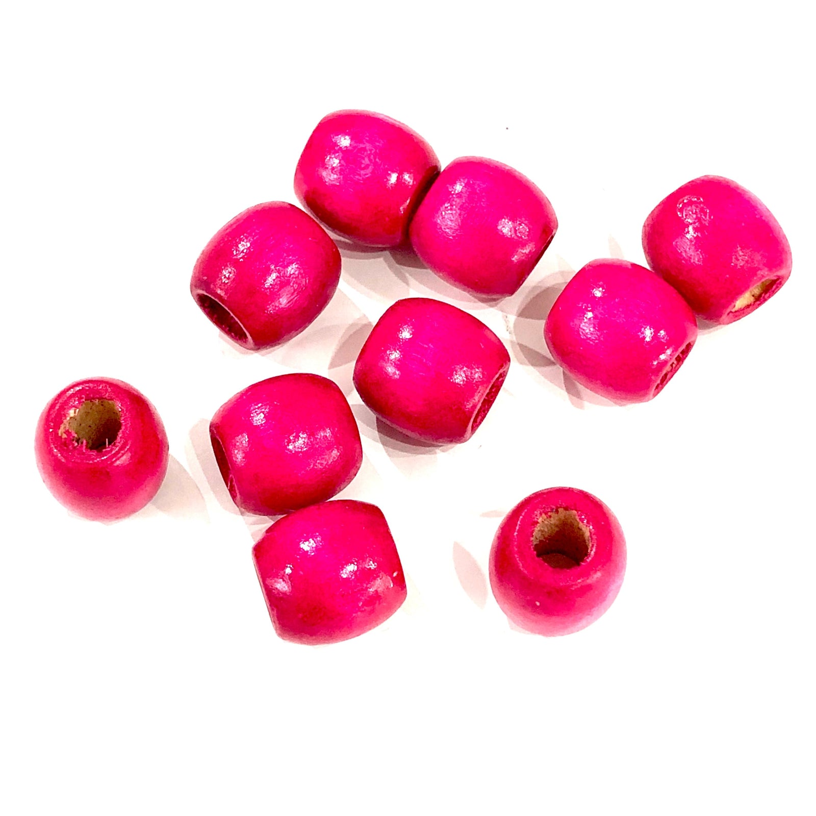 Large Hole Wooden Beads 16x15mm 10 Pieces in a pack