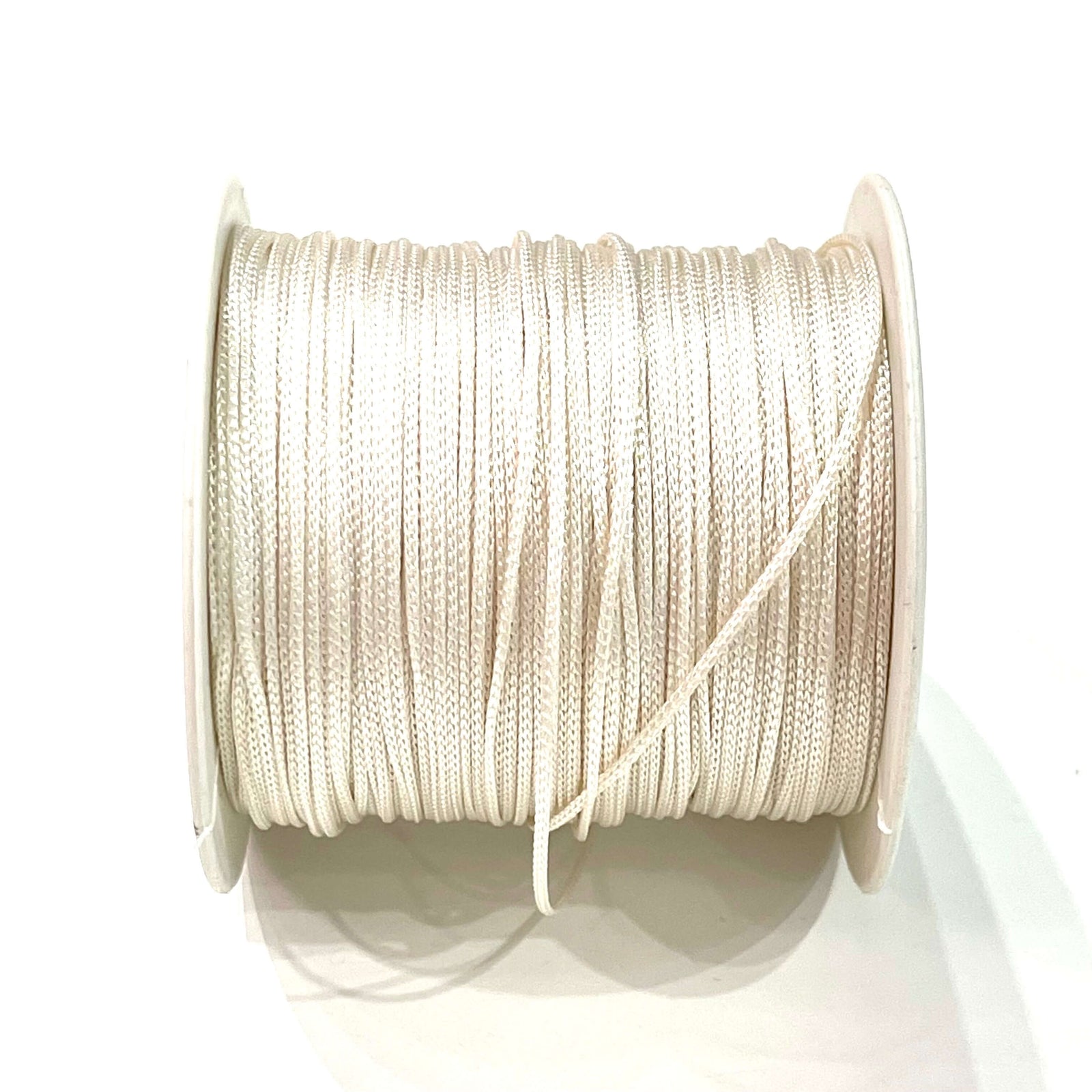 1MM Parachute Cord, Ivory Color Braided Knotting Cord, Shamballa Beading String, 100 Yards Reel