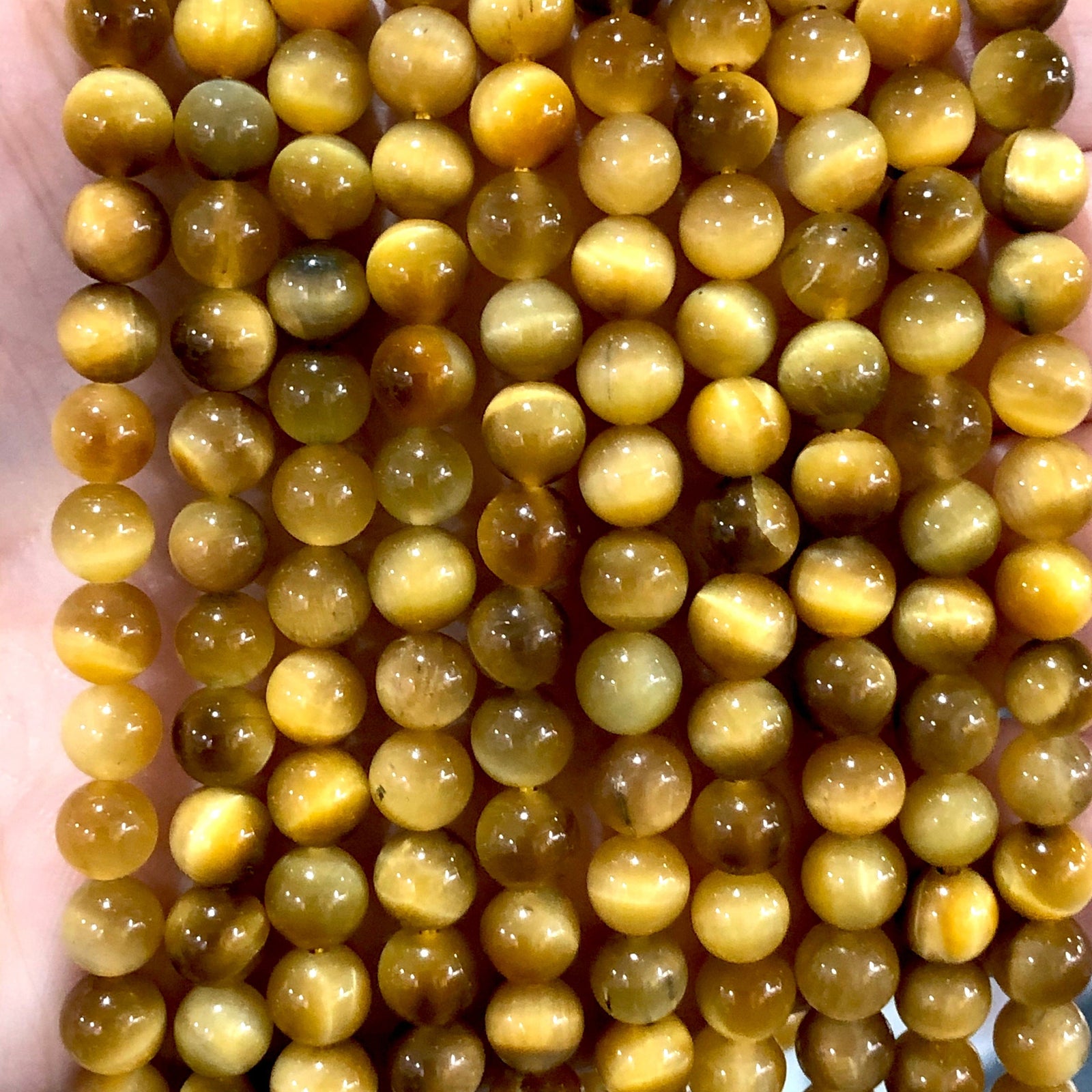 Tiger eye Gold 6mm round beads , full strand 65 beads,AAA* Quality