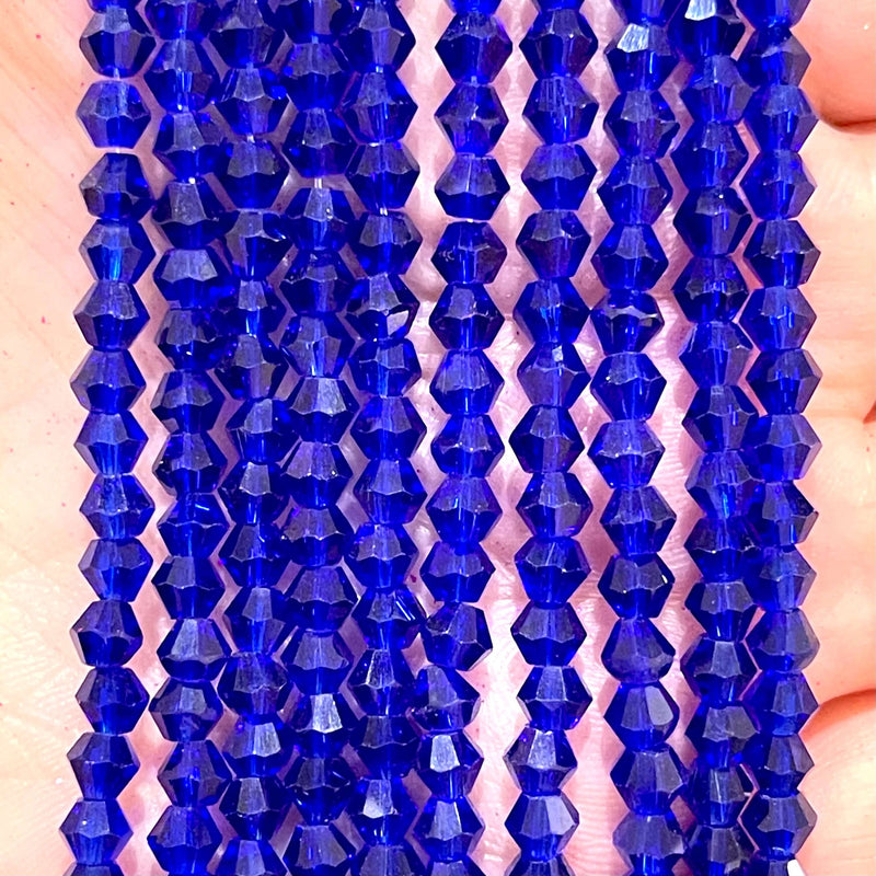 4mm Crystal faceted bicone - 115 pcs -4 mm - full strand - PBC4B23,Crystal Bicone Beads, Crystal Beads, glass beads, beads £1.5