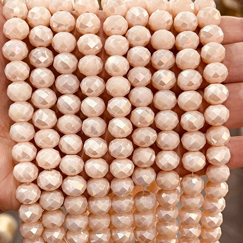 Rondelle à facettes en cristal - 72 pcs - 10 mm - brin complet - PBC10C6, Perles de cristal, Perles, perles de verre, perles rondelles de cristal