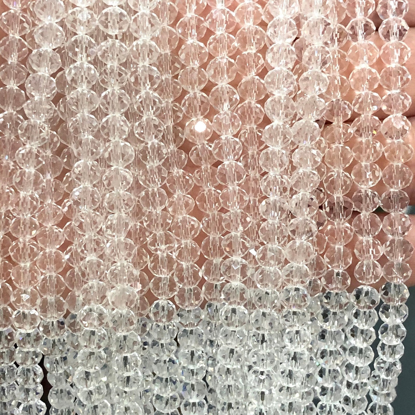 Crystal faceted rondelle 6mm Beads, PBC6C20