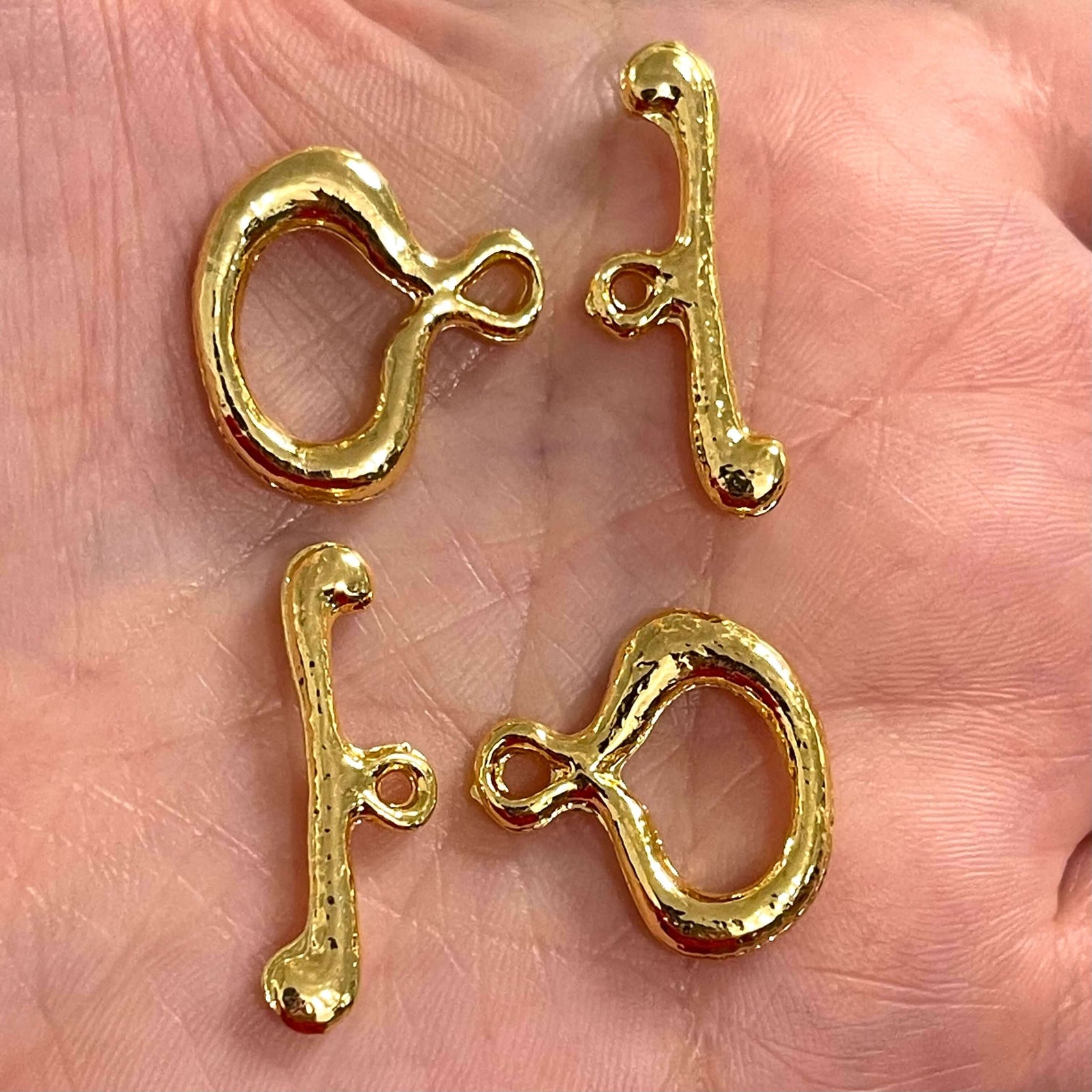2 Sets 24Kt Shiny Gold Plated Toggle Clasp,