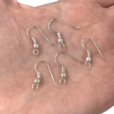 Silver Plated Earring Hooks, Earring Wires, Silver Earring Hooks