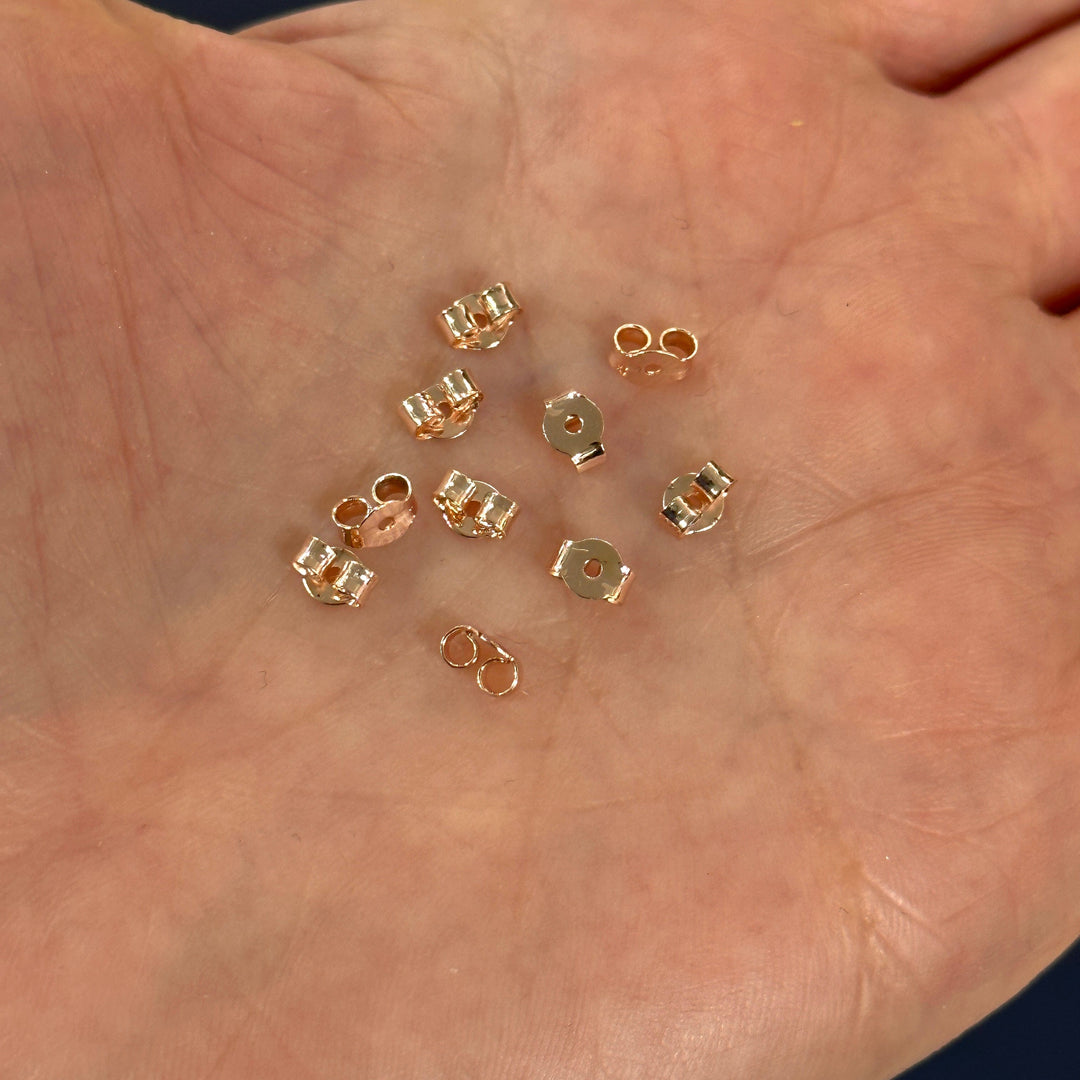 Rose Gold Plated 10 Pcs Earring Back Butterfly,Spare Earring Stoppers