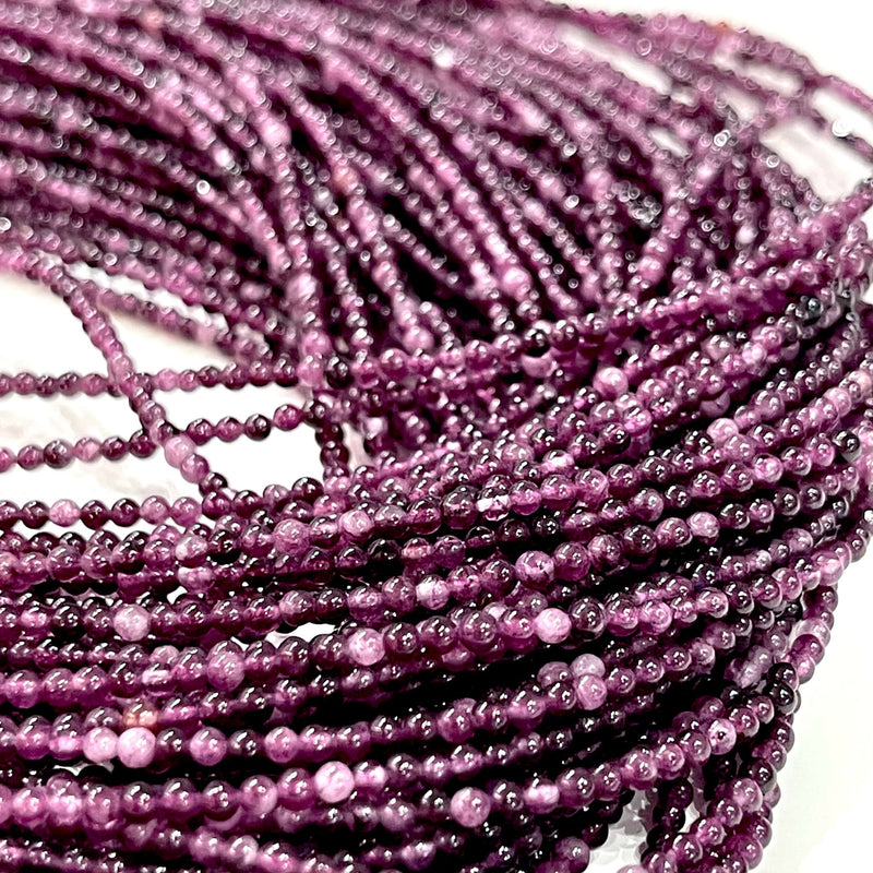 2mm Dark Purple Jade Smooth Round Gemstone Beads, 174 Beads
