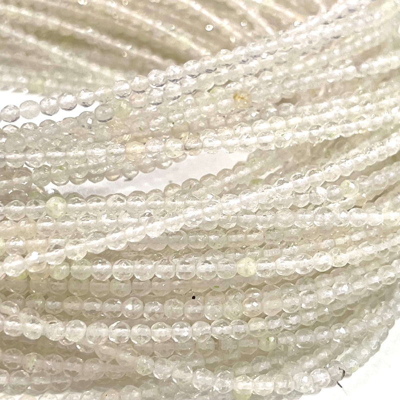 3mm Crystal Quartz  Faceted Round Gemstone Beads, 127 Beads