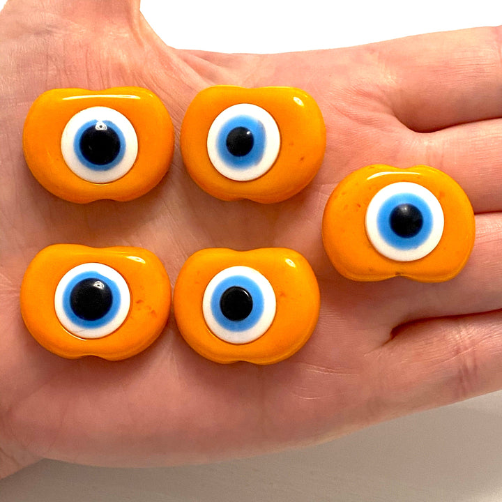 Large Hole Evil Eye Resin Beads, 29mm Beads, 6mm Hole, 5 Beads in a Pack