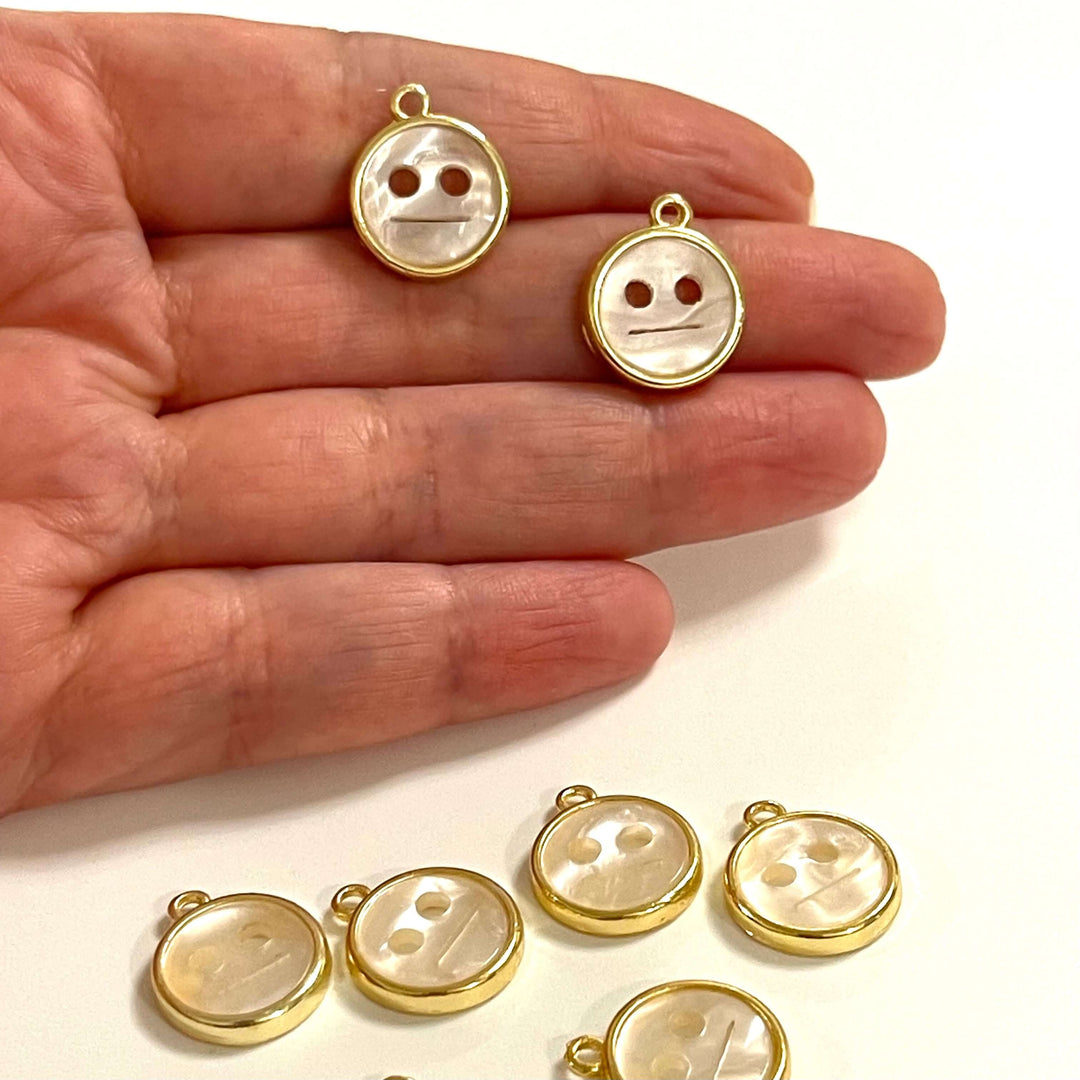 24Kt Gold Plated Resin Emoji Charms, 2 pcs in a pack