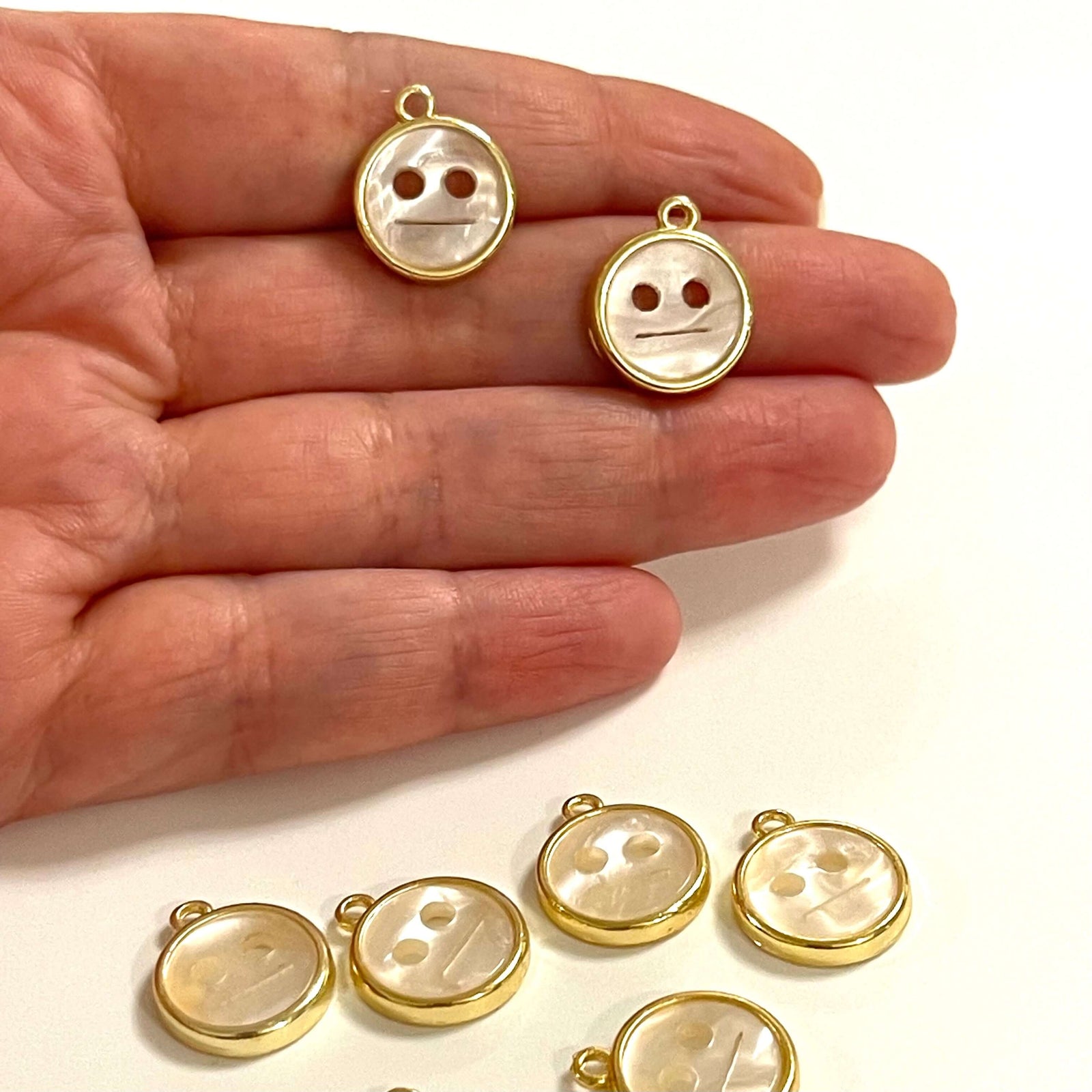 24Kt Gold Plated Resin Emoji Charms, 2 pcs in a pack