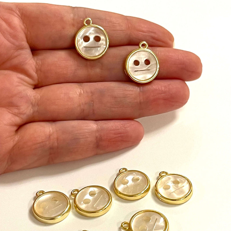 24Kt Gold Plated Resin Emoji Charms, 2 pcs in a pack