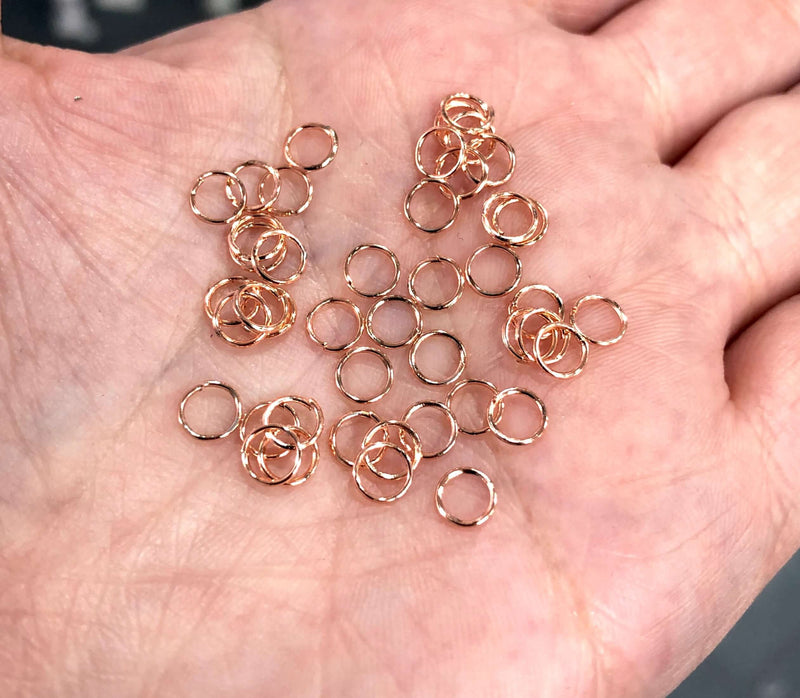 5mm rose gold jump rings, open jump rings, rose gold findings,