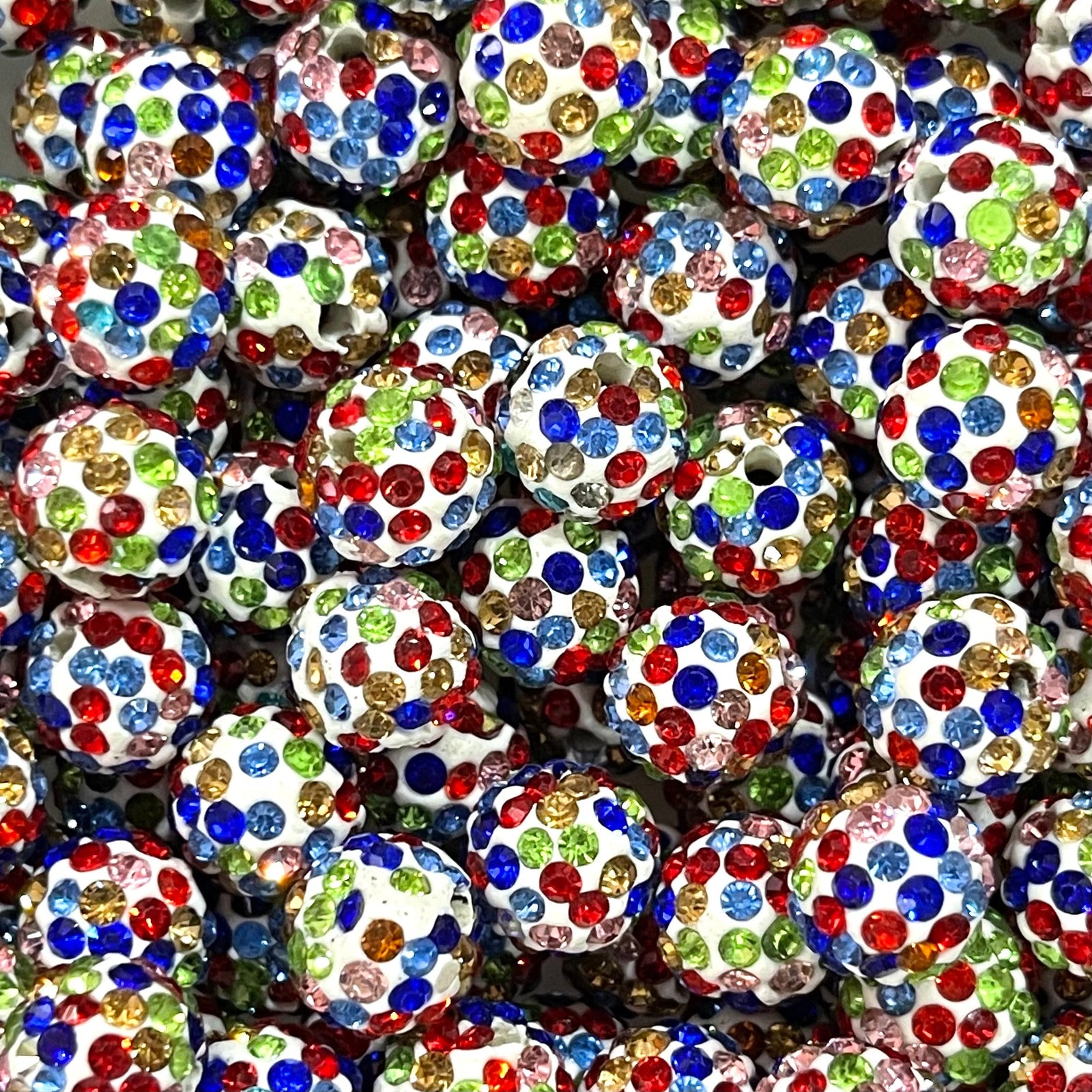 10mm Shamballa Beads, 10mm Quality Pave Rhinestone Disco Balls,3 pcs in a pack