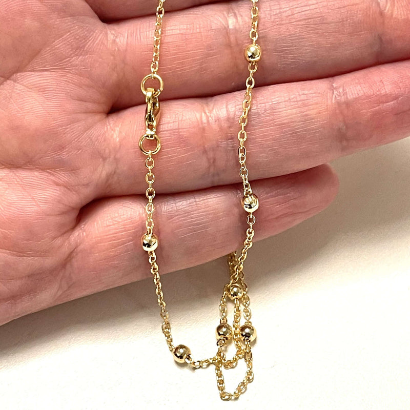 24Kt Gold Plated Necklace Chain, Gold Plated Ready Necklace, 24 Inches Ready Necklace