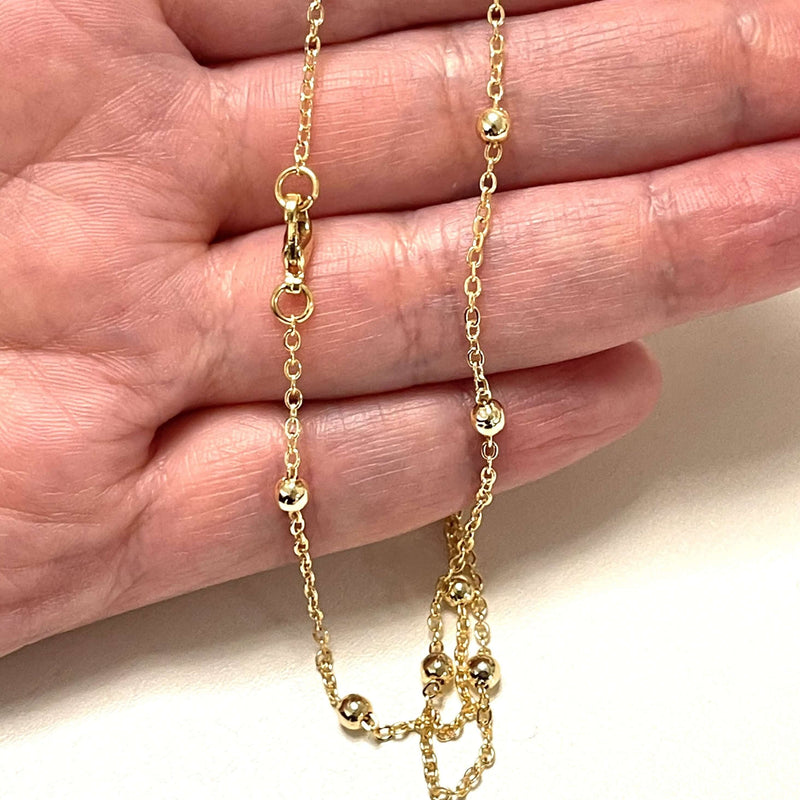 24Kt Gold Plated Necklace Chain, Gold Plated Ready Necklace, 15-16-17-18-19-20 Inches Ready Necklace