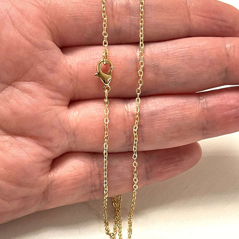 24Kt Gold Plated Necklace Chain, Gold Plated Ready Necklace, 15 to 24 Inches Ready Necklace