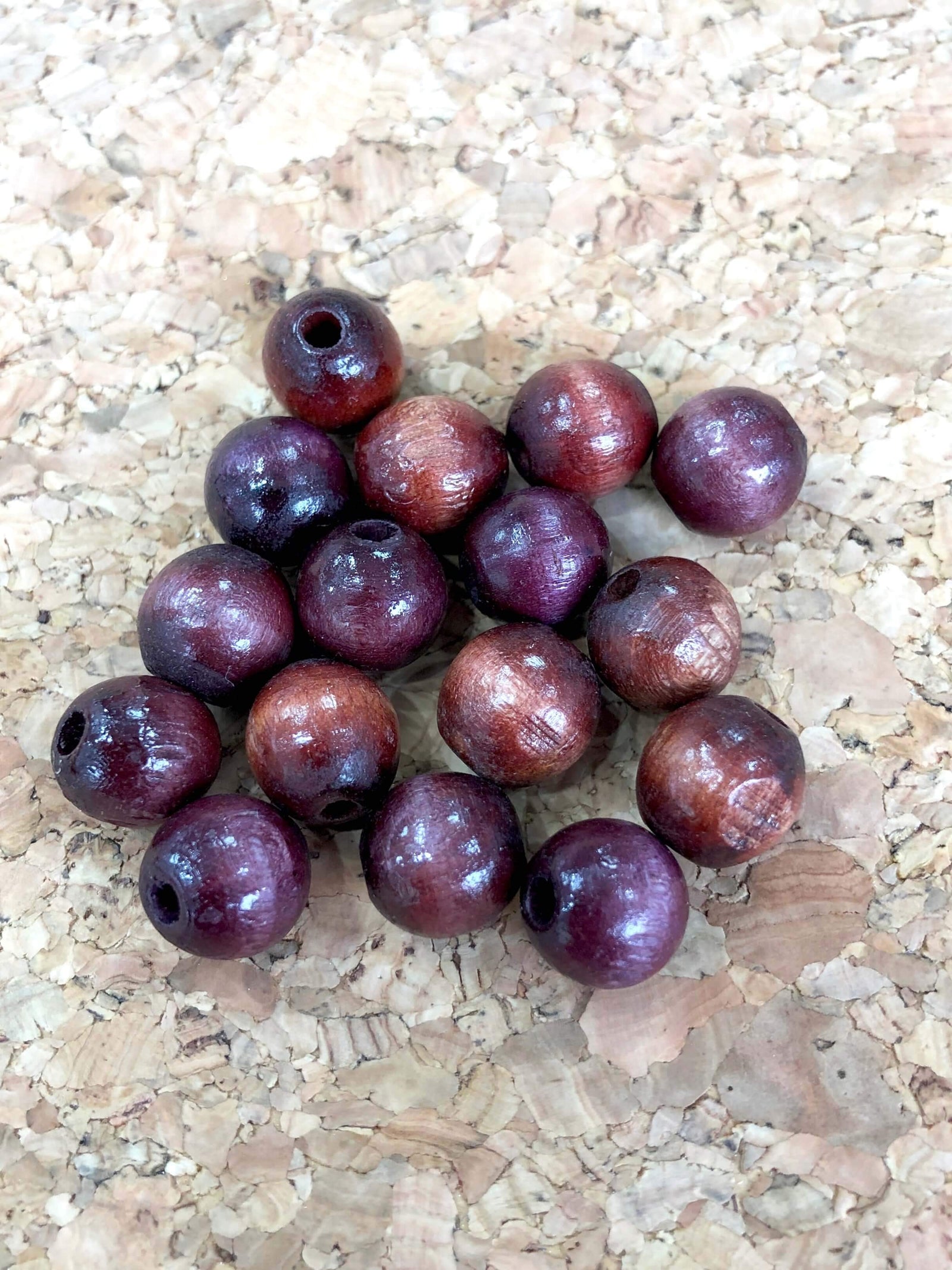 12 mm Wooden Beads-Brown Color, 50 gr Pack