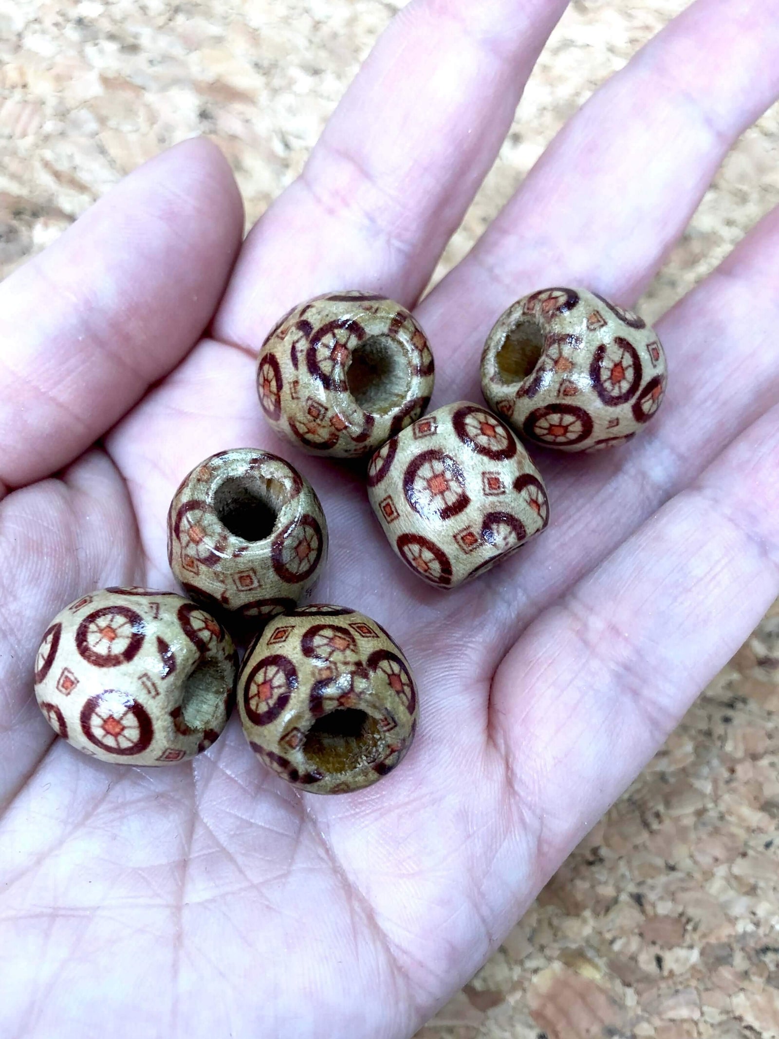 10 Wood Spacer Beads , 16 x 17mm Wooden Beads ,Natural Wooden Beads For Jewelry Making, 17mm Round Wooden Beads