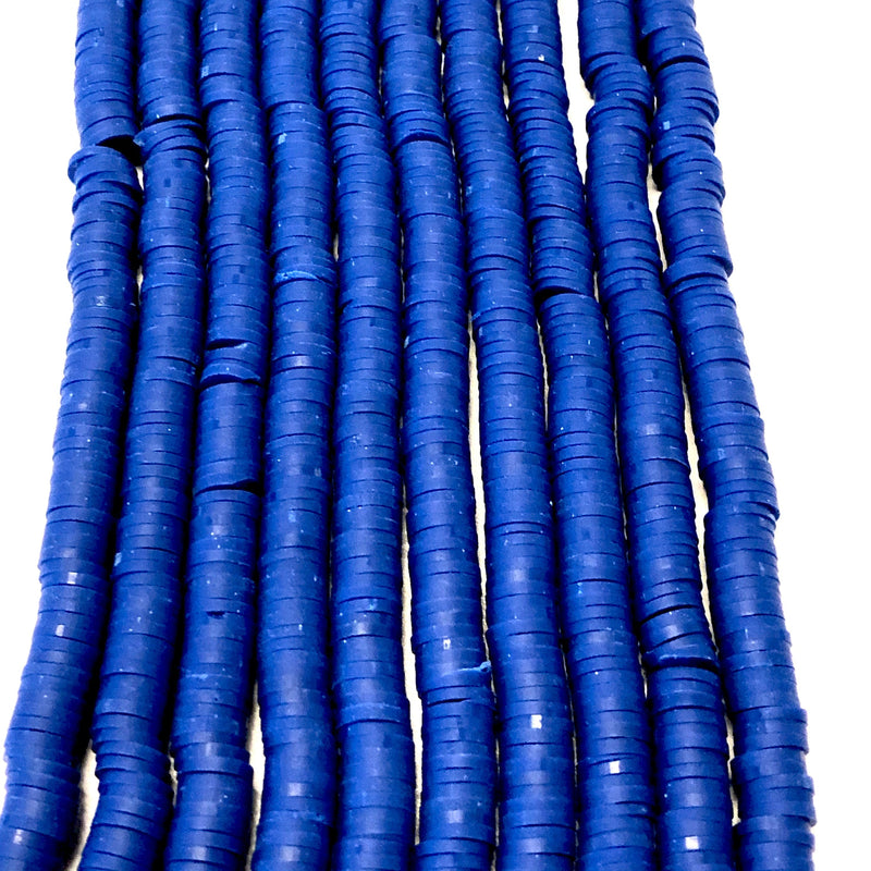 Royal Blue Heishi Beads, Polymer clay 6x1MM Vinyl Beads