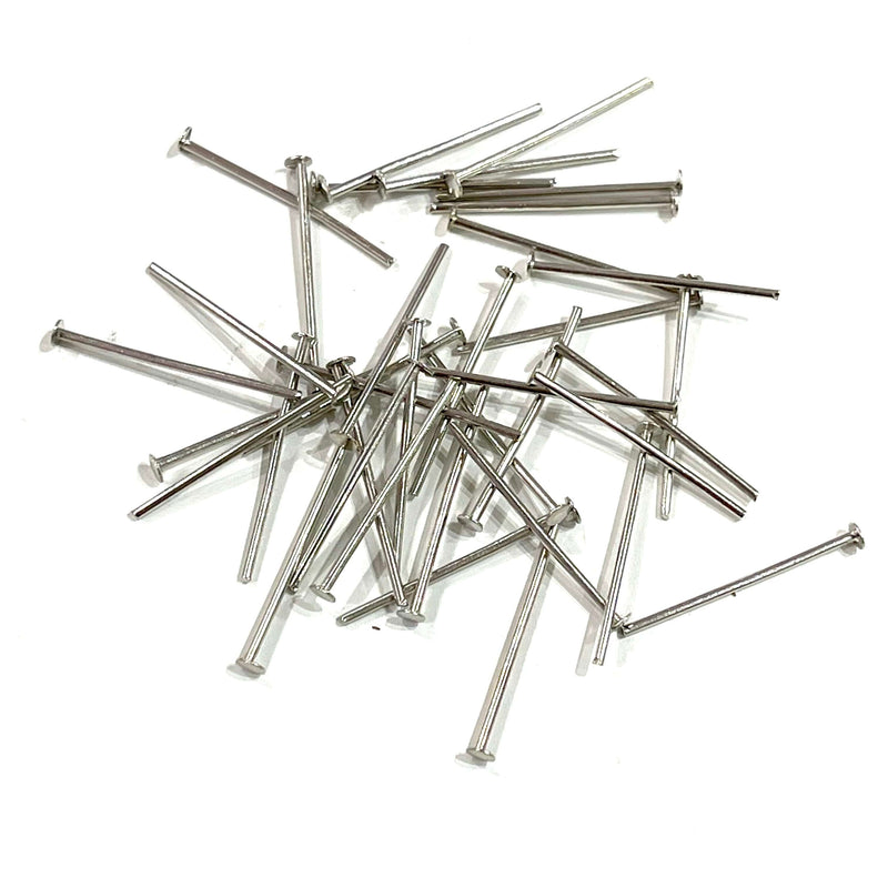 20mm Rhodium Plated Brass Head pins, 0.7mm by 20mm Rhodium Head Pins£1.5