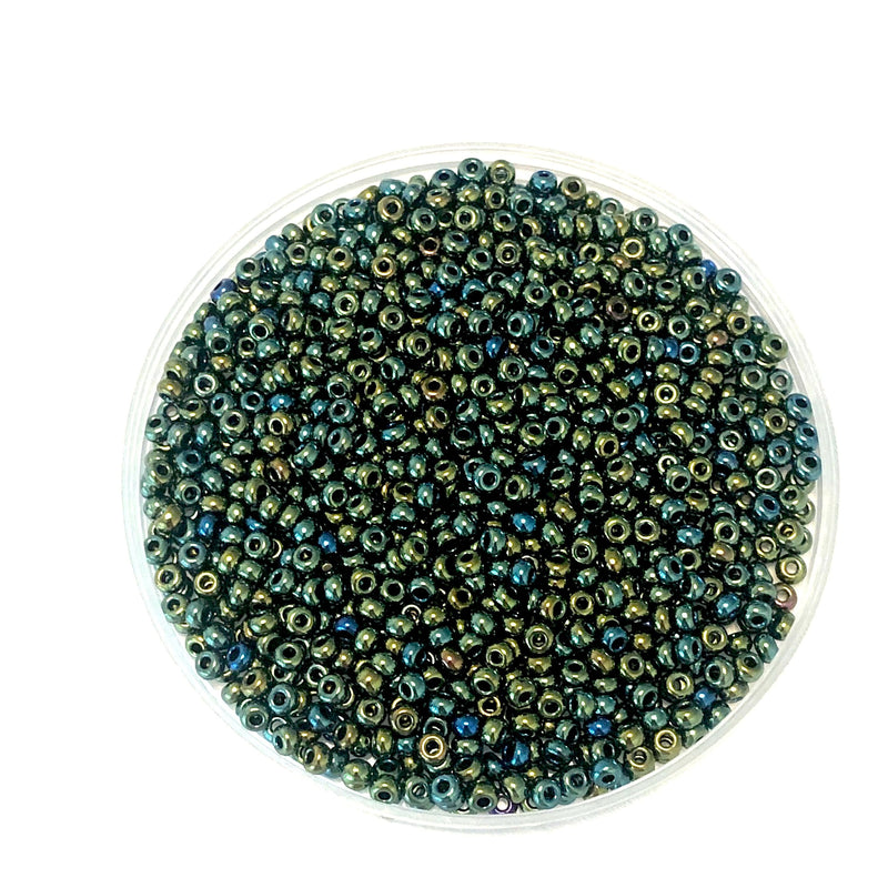 Perles de Rocailles Preciosa 8/0 Rocailles-Trou Rond-20 Gr, 59155 Iris Vert