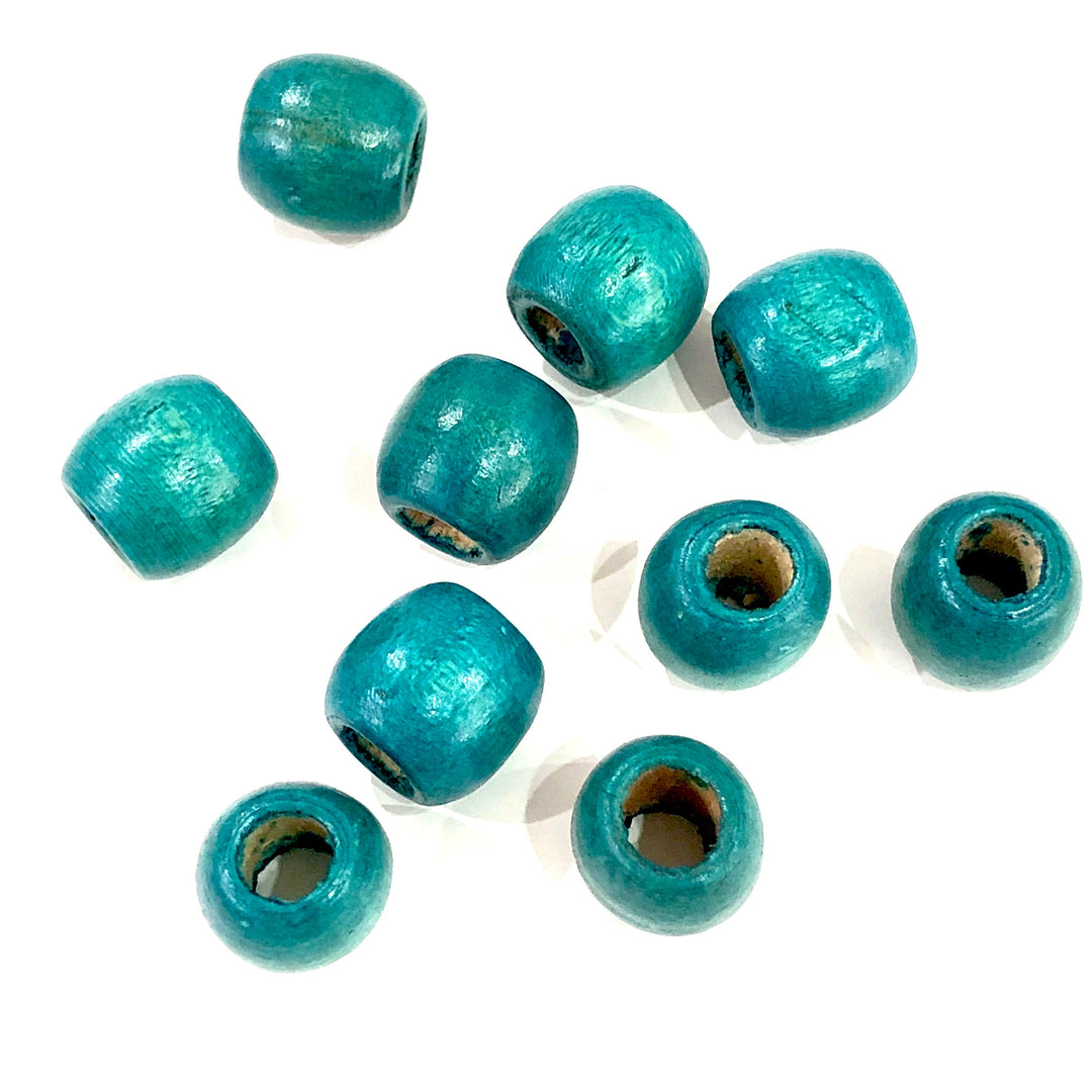Large Hole Wooden Beads 16x15mm 10 Pieces in a pack