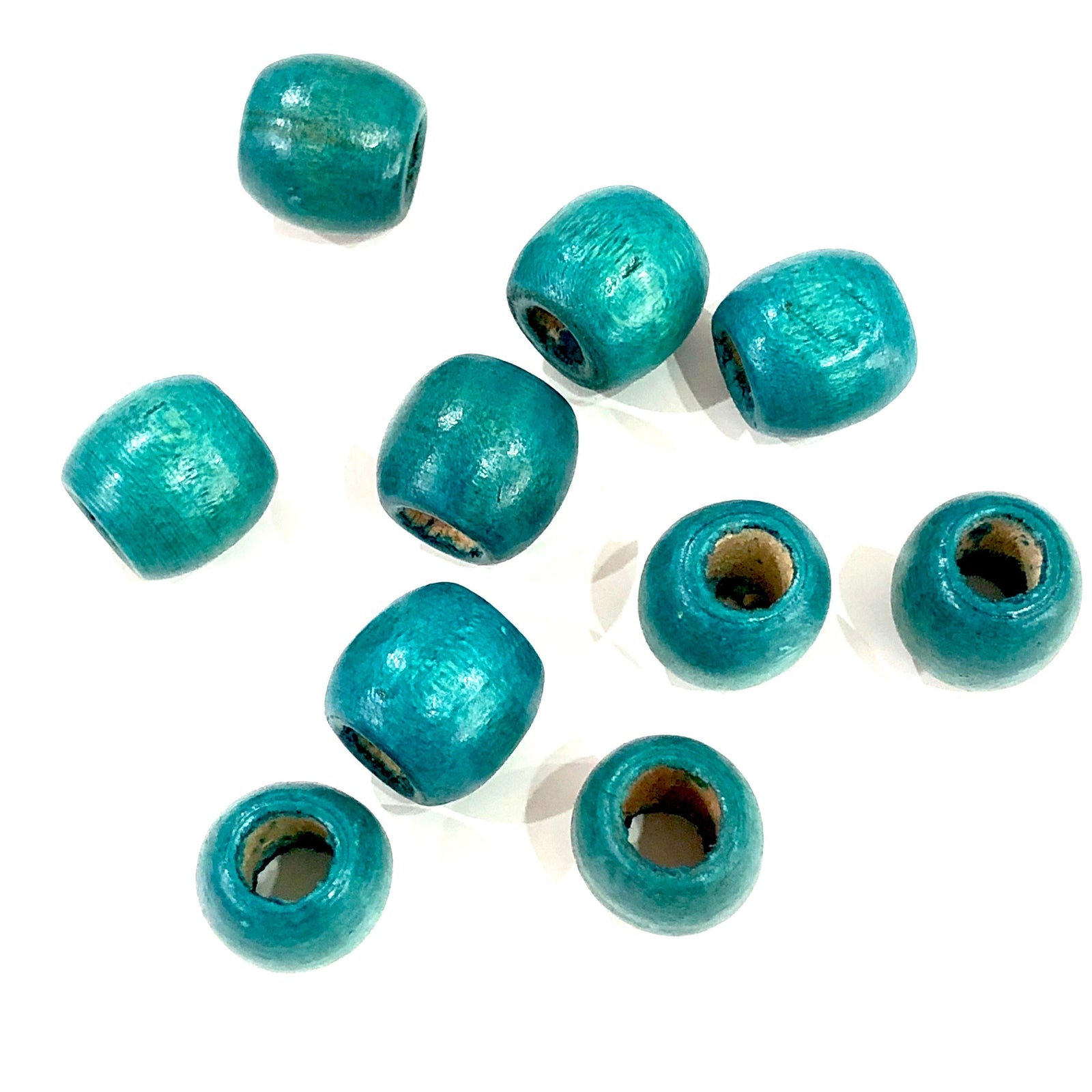 Large Hole Wooden Beads 16x15mm 10 Pieces in a pack