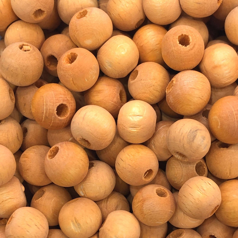 50Gr Bulk, 10 mm Wooden Beads-Orange Color