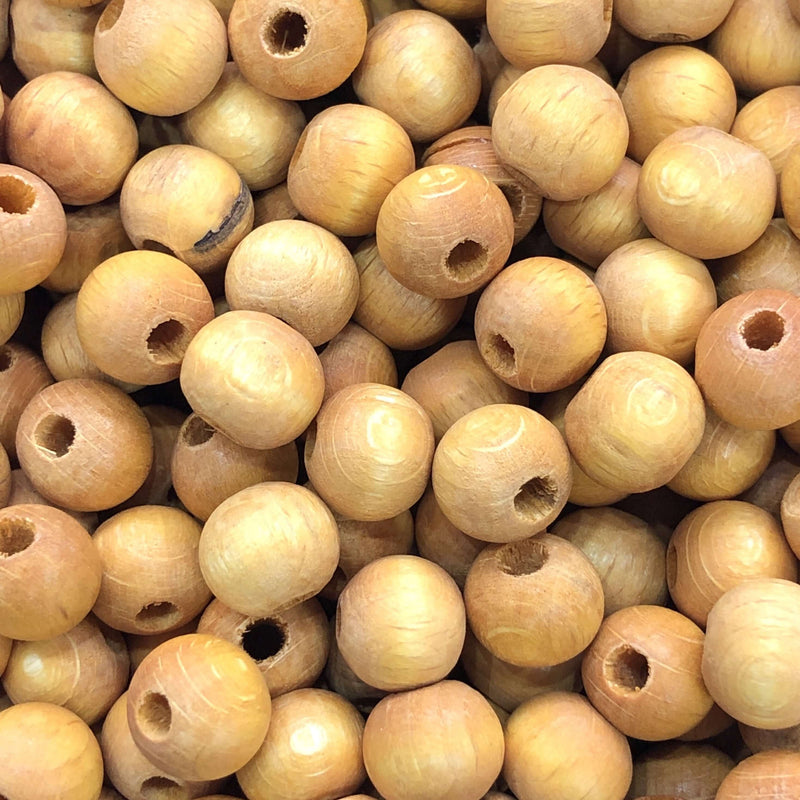 50Gr Bulk, 10 mm Wooden Beads Light Orange Color