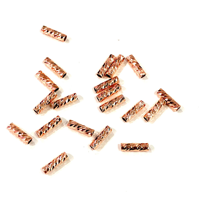 Rose Gold Spacer Tubes, 9mm Rose Gold Plated Spacer Tube